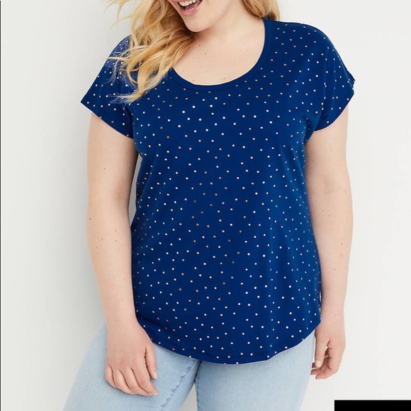 Lane Bryant Tops - Lane Bryant Foil Print Strappy-Back Tee